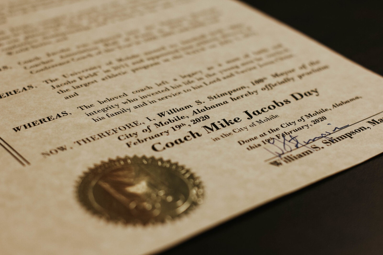 Coach Mike Jacobs Day