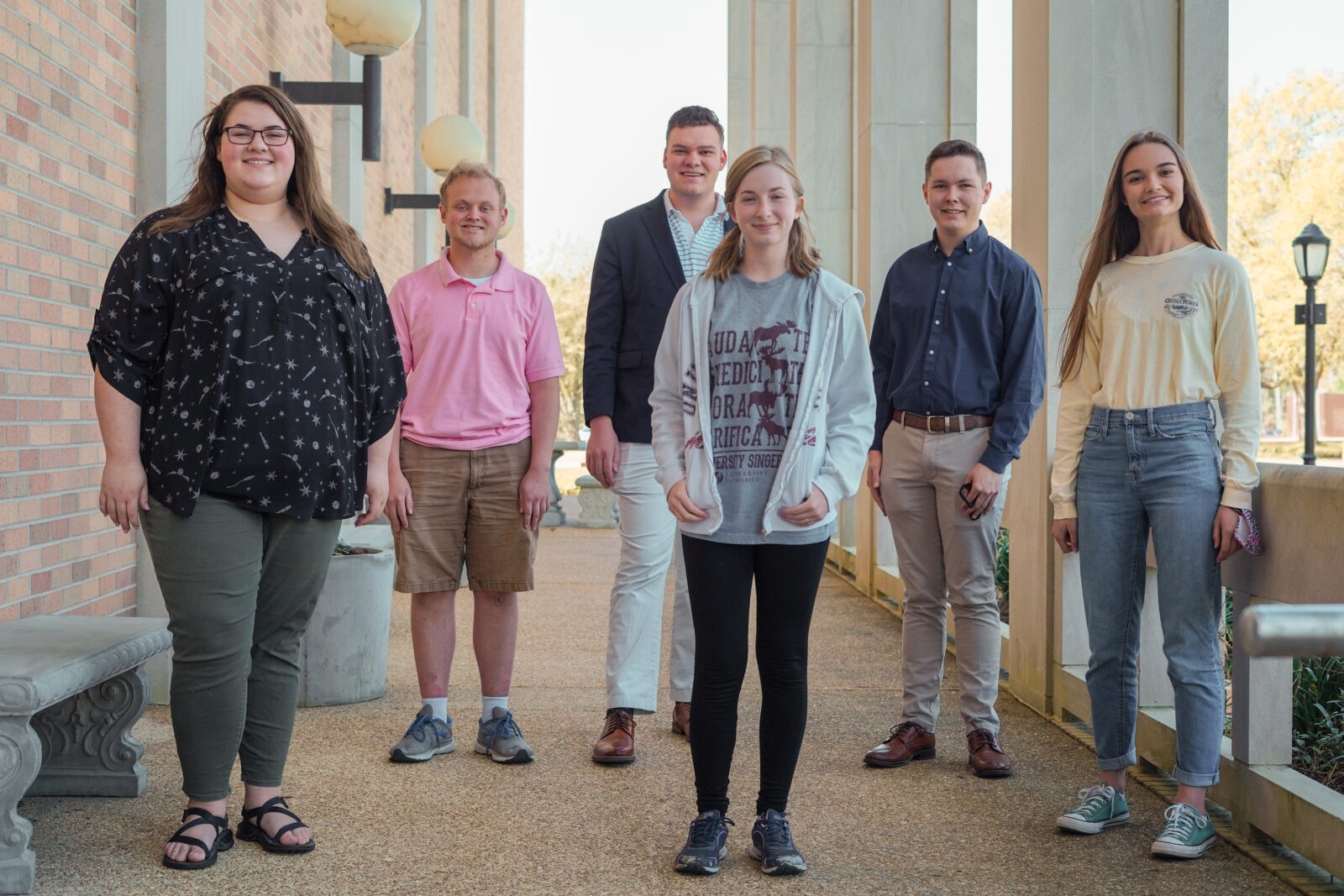 Pictured from left: Erica West, Nathan Irvin, Conrad Erskine, Grace Dunn, Nathan Blake and Taylor Inmon. Not pictured is Mackenzie Hornak.